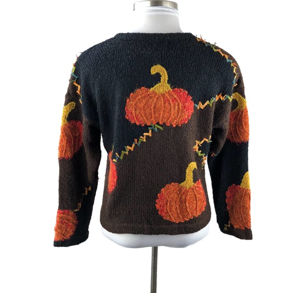Design Options By Philip & Jane Gordon Pumpkin Fall Halloween Cardigan Large - Picture 9 of 9